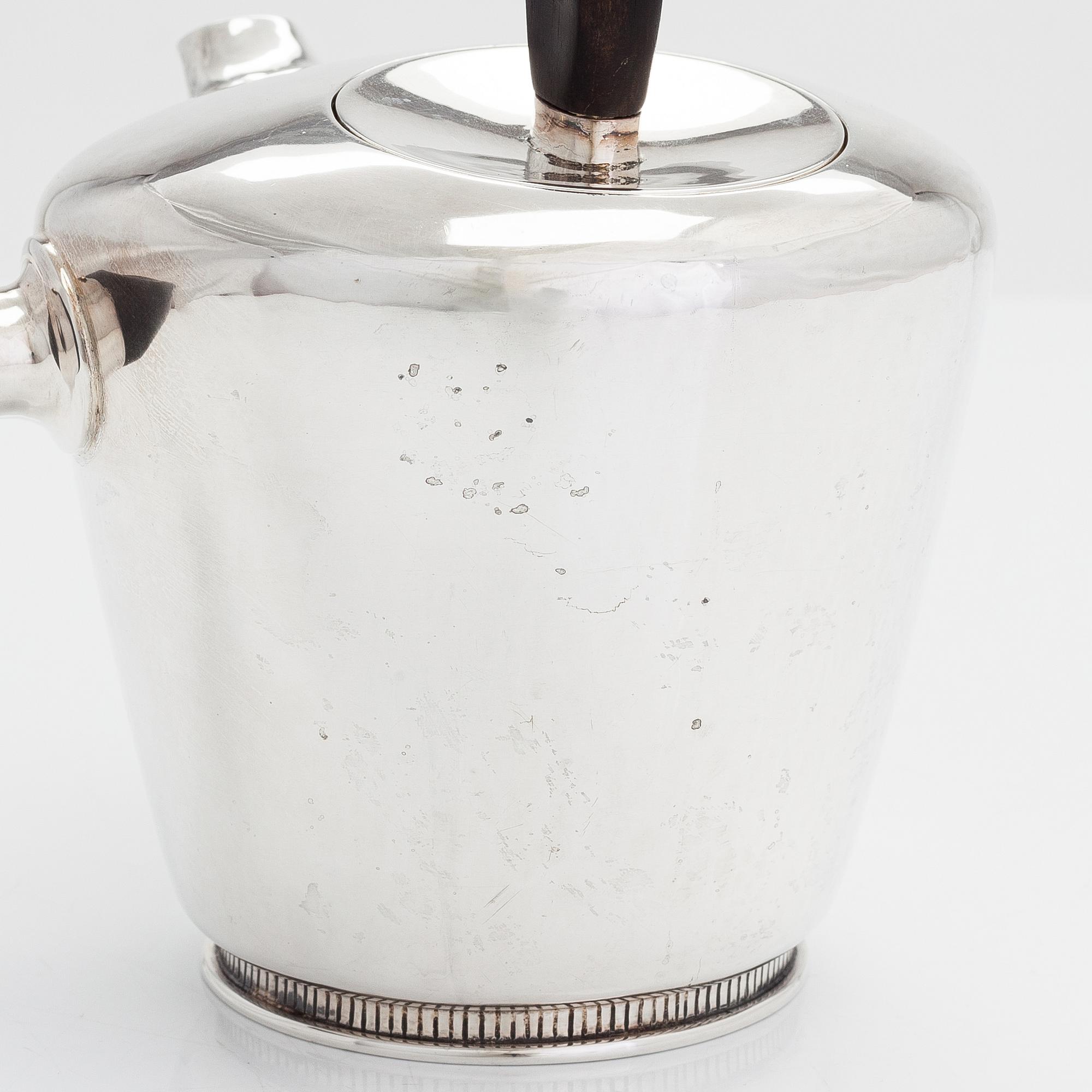 Hannes Niemi, a 3-piece silver hot chocolate/ coffee set, Helsinki 1955.