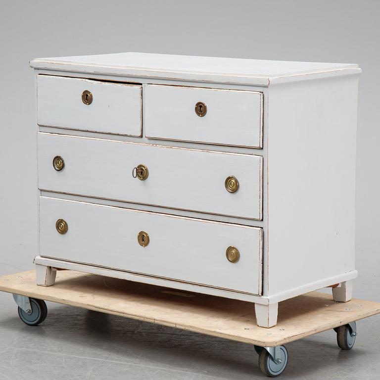A painted oak chest of drawers, 19th Century.