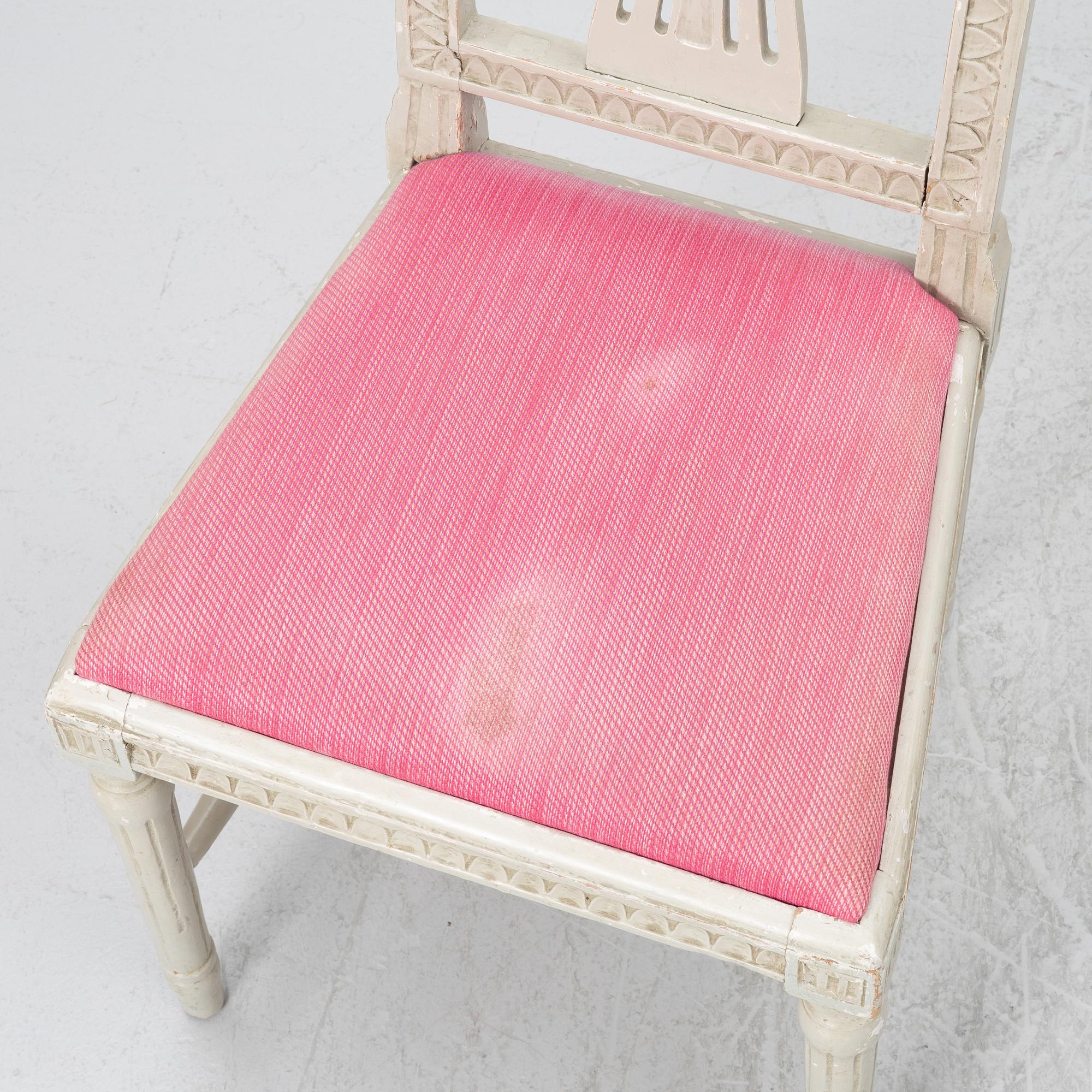 Stolar, 5 st, omkring år 1800, Sengustavianska.