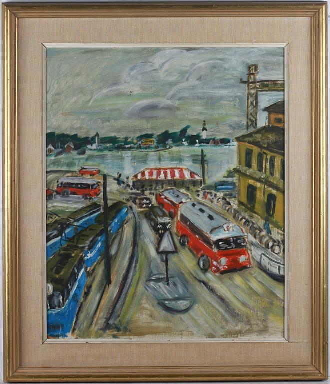 OKÄND KONSTNÄR, olja på pannå, 1950-60-tal.
