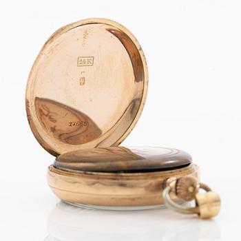 Pocket watch, 14K gold, 34 mm.