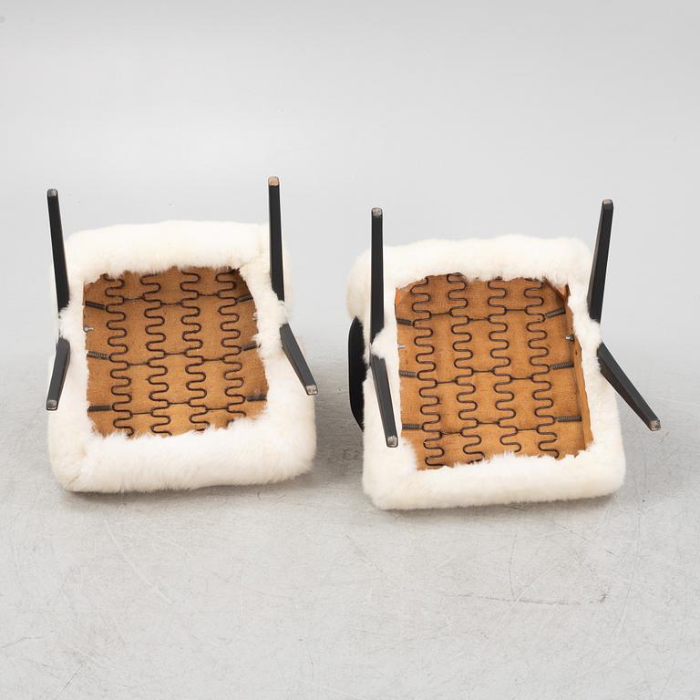 A pair of Swedish armchairs, 1950's.
