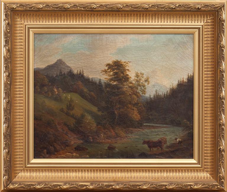 OKÄND KONSTNÄR, olja på duk, ej signerad. 1800-tal.