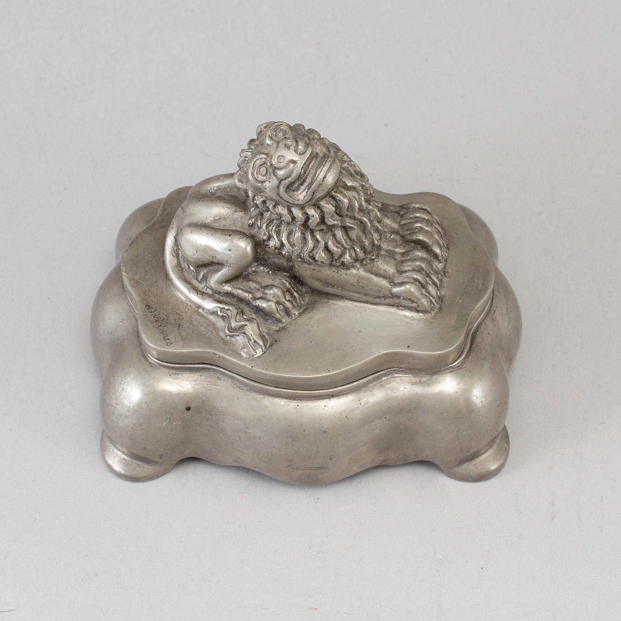 Anna Petrus, a pewter inkwell, Herman Bergman Konstgjuteri, Stockholm 1930s.