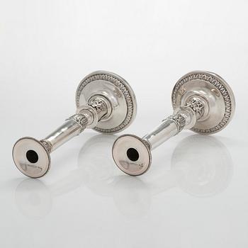 A pair of Empire silver candlesticks, Northern Europe, first half of the 19th century.