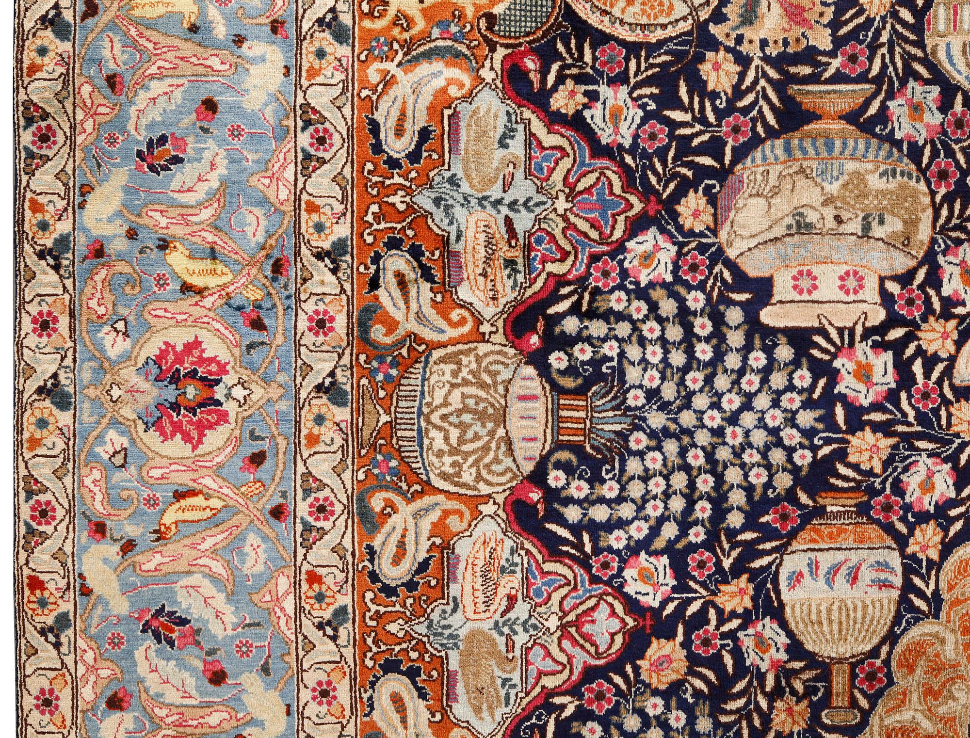 A pictorial Kashmar carpet, approx. 367 x 278 cm.
