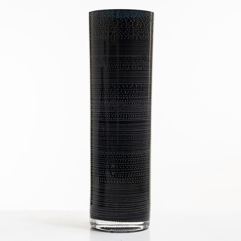 Ingegerd Råman, two glass vases “Night and Day”, Orrefors 2004, limited editions 144/200 and 32/200.