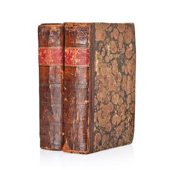 1228. Carl Peter Thunberg, två volymer, del 1-4.  "Resa uti Europa, Africa, Asia förrättad åren 1770-1779".