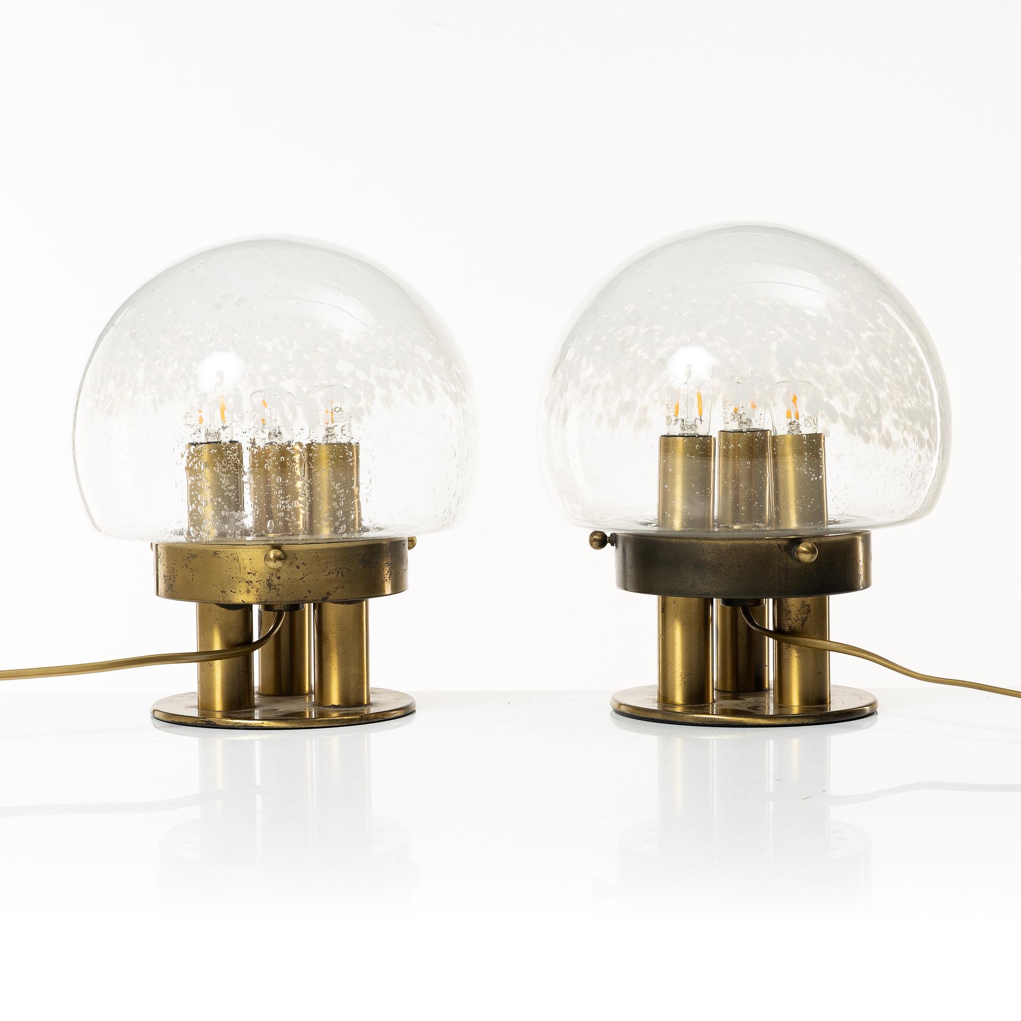 Table lamps, a pair, probably Italy, second half of the 20th century.