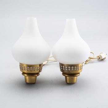 Hans Bergström, wall lamps, a pair, ASEA, mid-20th century.