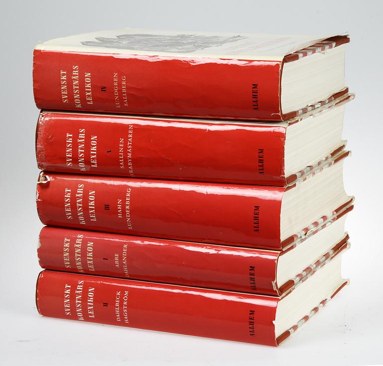SVENSKT KONSTNÄRSLEXIKON, 5 band, Allhems förlag, Malmö.