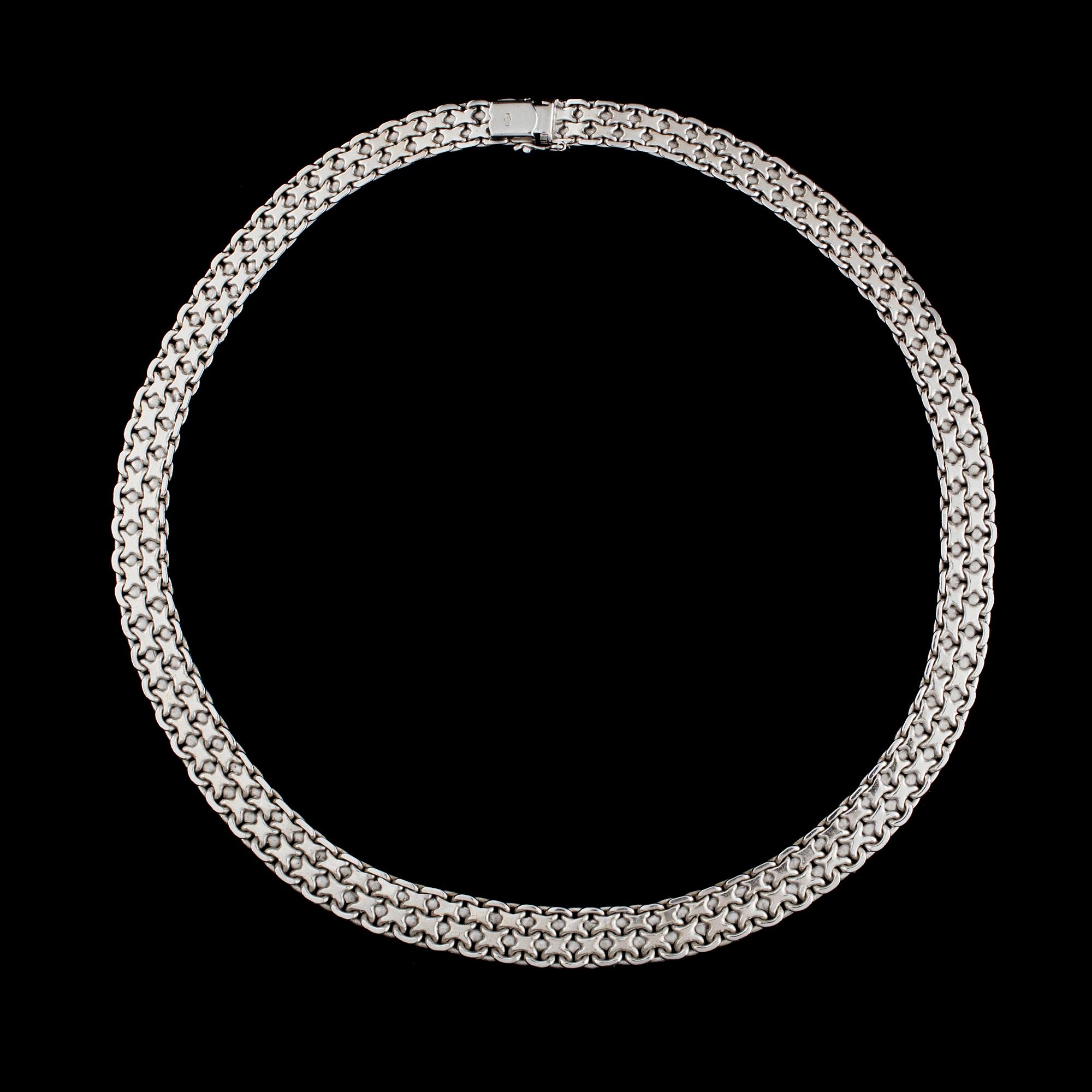 HALSSMYCKE, 14K vitguld. Vikt ca 55,0 g.