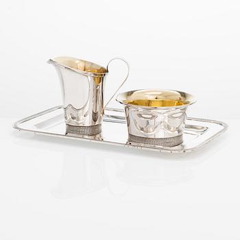 Mauno Honkanen, a 3-piece 'Tähkä' sterling silver set, maker's mark MH, Kultateollisuus, Turku 2001.