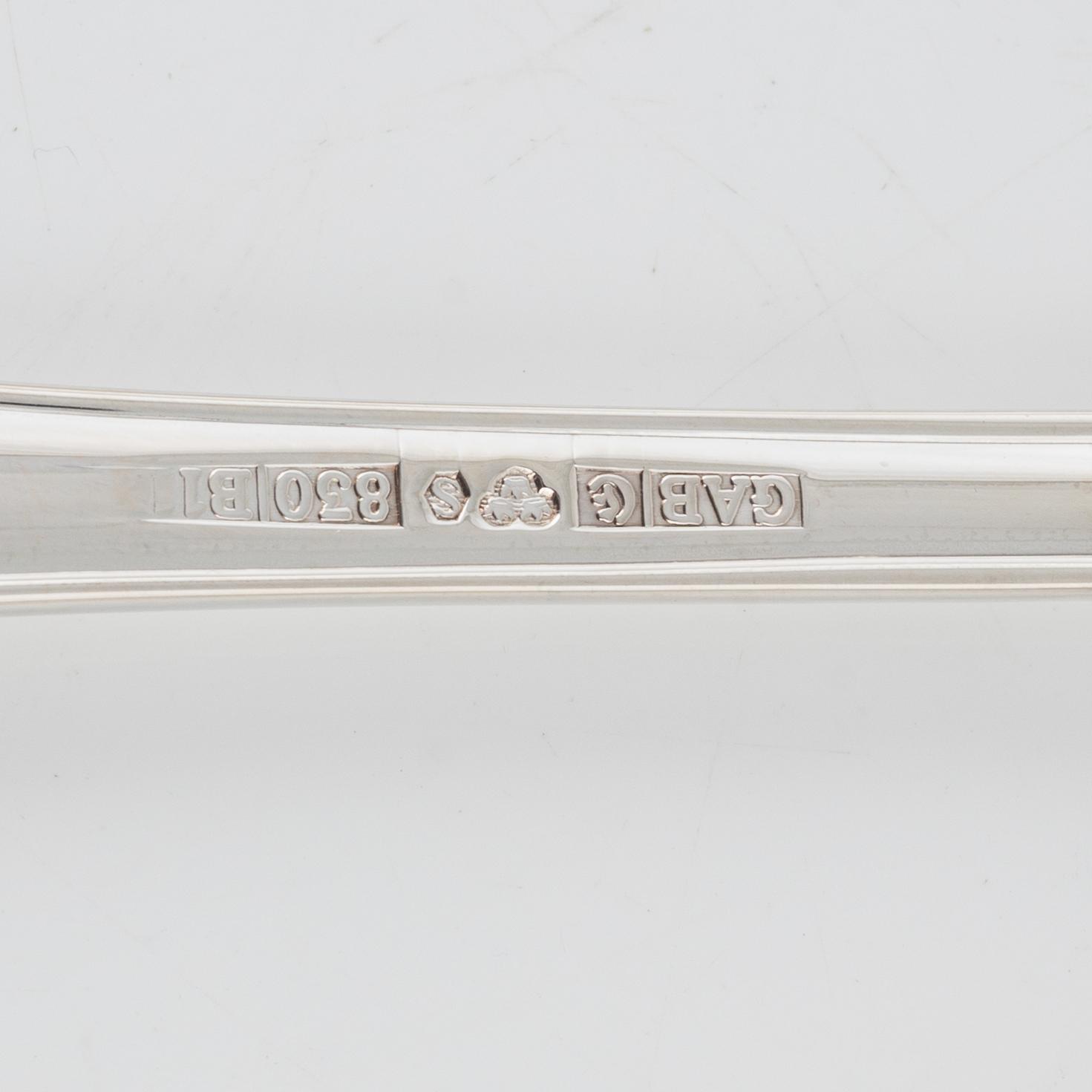 Bestickservis, 205 delar, silver, modell "Svensk", GAB, bl a Eskilstuna 1999.