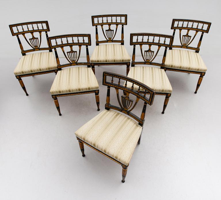 STOLAR, 6 st, sengustavianska, omkring år 1800.