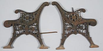 SOFFGAVLAR, ett par, gjutjärn, 1900-tal.