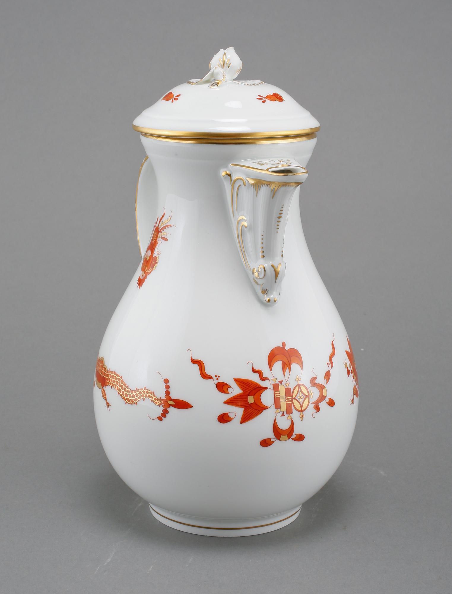 KANNA MED LOCK, porslin, Meissen, 1900-tal.