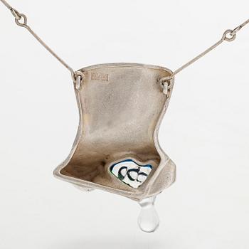 Björn Weckström, collier, "Creature No 5", silver och akryl. Lapponia 1972.
