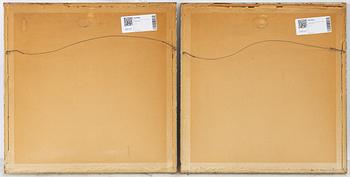 Sidenmålningar, ett par, Persien, omkring år 1900.