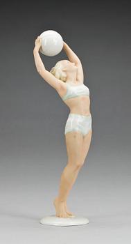 FIGURIN, porslin, art deco, Schaubach Kunst, Tyskland, 1930-tal.