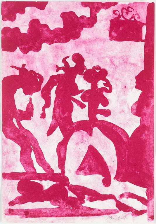 PETER DAHL, litografi, signerad.