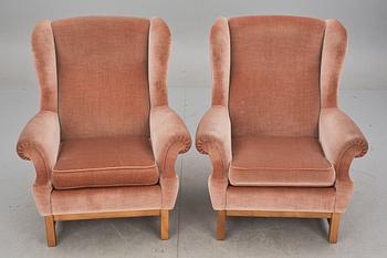 FÅTÖLJER, ett par, "modell 3543 Oxford", Svenskt Tenn.