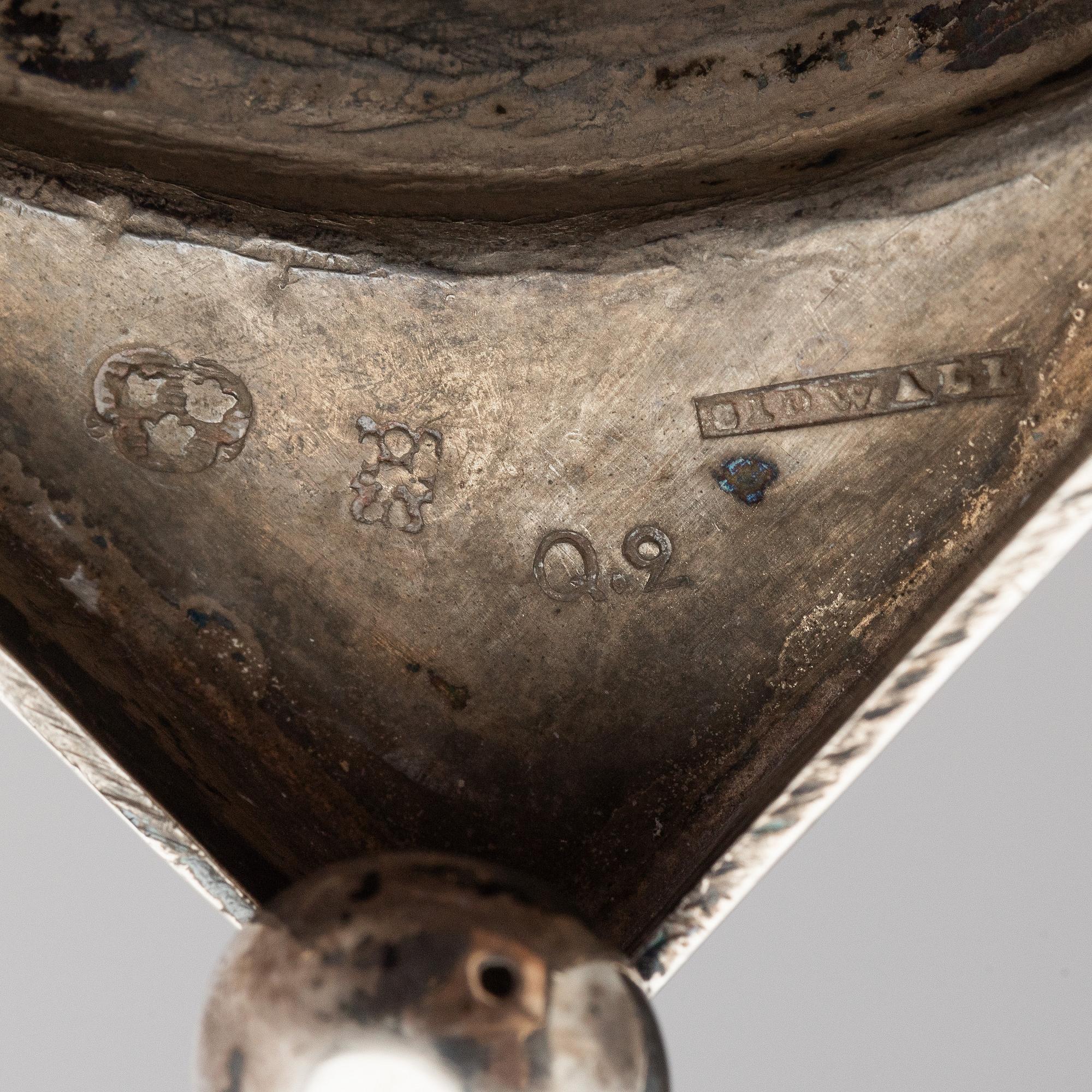 Gustaf Henrik Sidwall, ljusstakar, ett par, silver, Norrköping 1798. Gustavianska.
