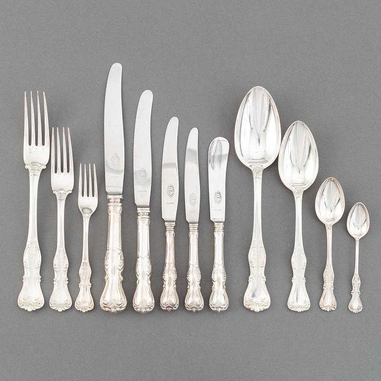 CG Hallberg, besticksuppsättning, 179 delar, silver, "Prins Albert", Stockholm, bl a 1948.