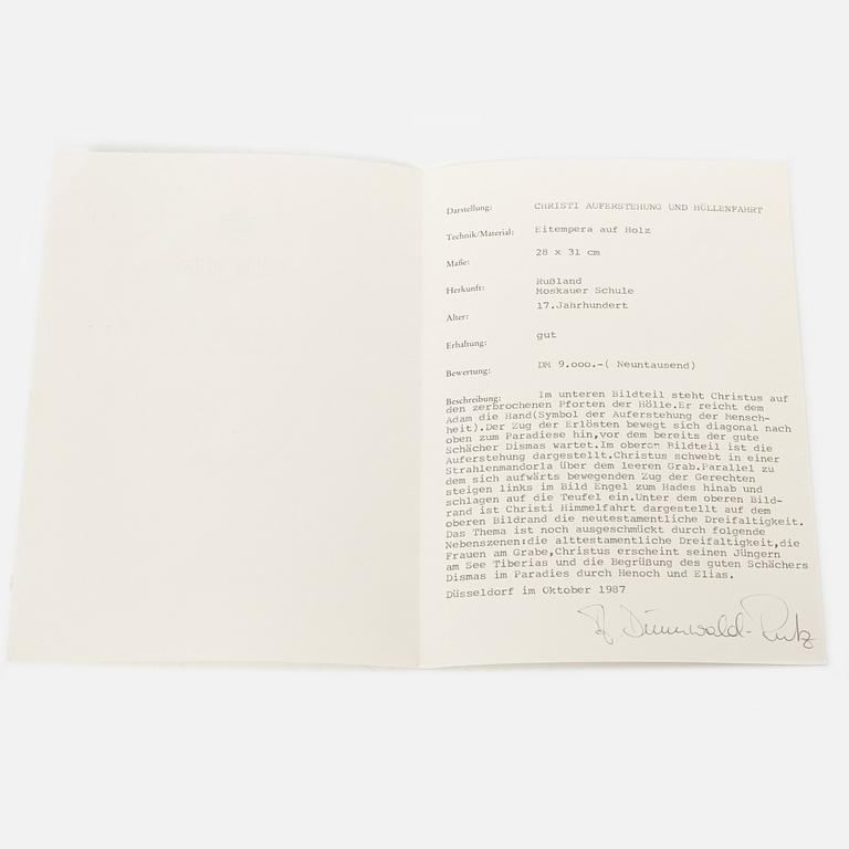 Ikon, Ryssland, 1800-tal, Jesu uppståndelse och nedstigning till de döda.