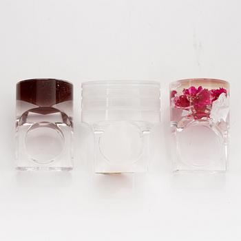 Siv Lagerström, three acrylic rings, 1970s.
