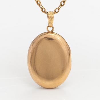 Kaulakoru/Medaljonki, 18K kultaa. Frans Wilhelm Tanner, Pori 1907.