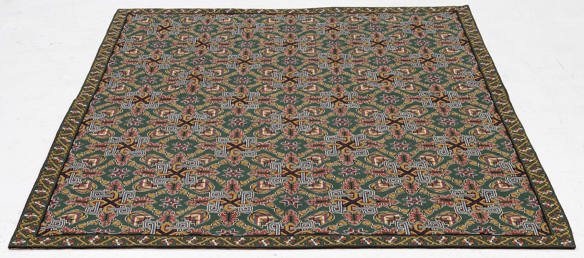 A cross-stitch embroidery bed cover, Scania c.. 188 x 160 cm, Scania, around 1900.