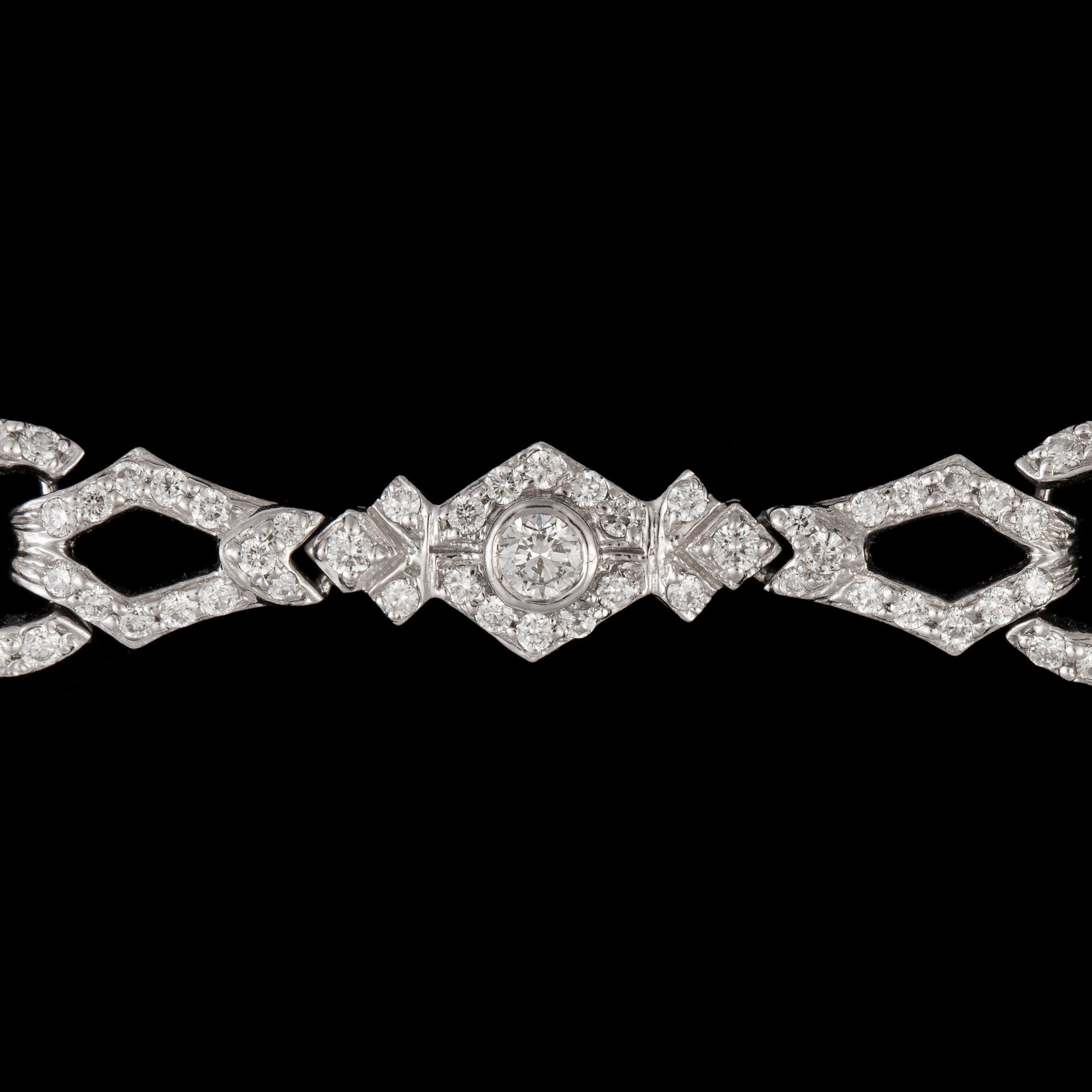 COLLIER, briljantslipade diamanter, tot. 14.50 ct.