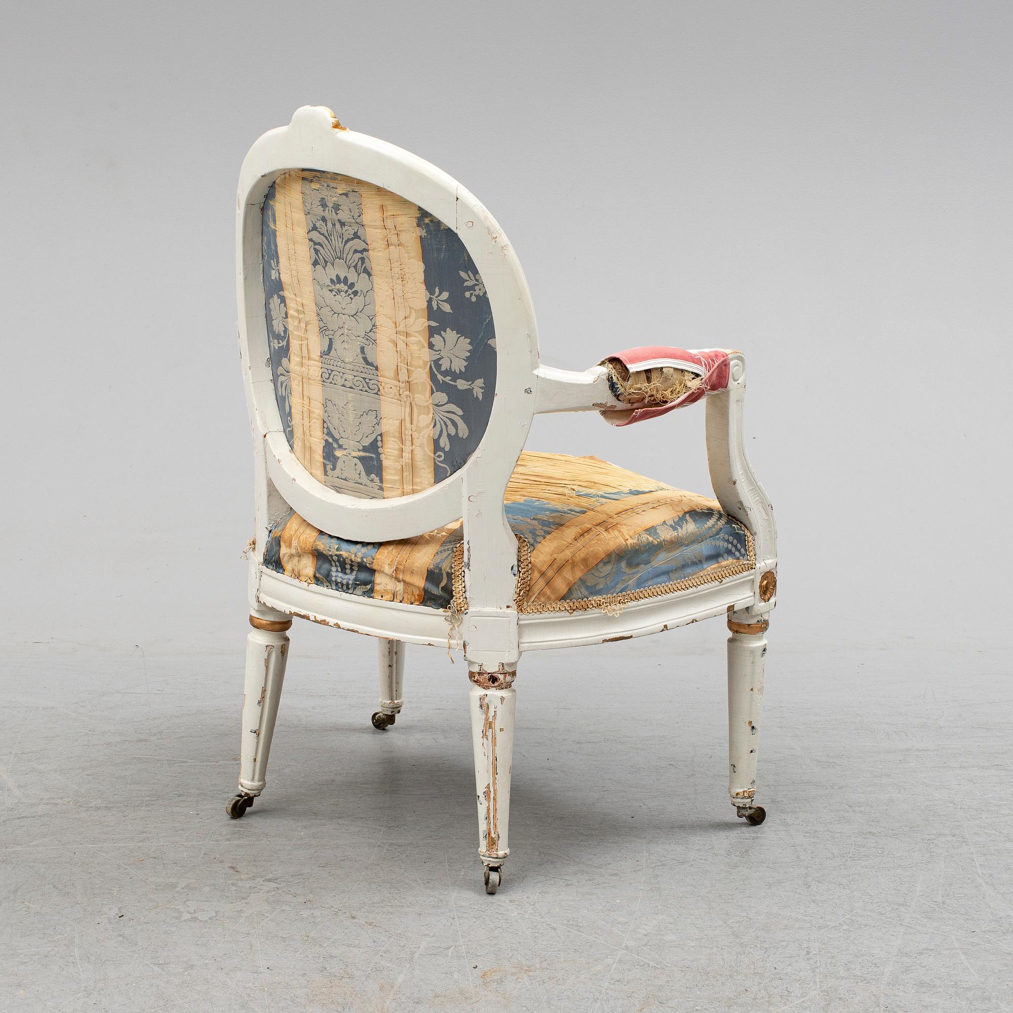 A late 18th century gustavian armchair.