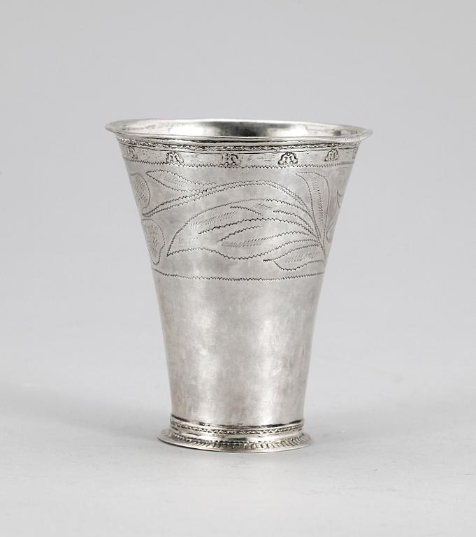 BÄGARE, silver, Johan Pettersson Berg. Norrköping 1754.