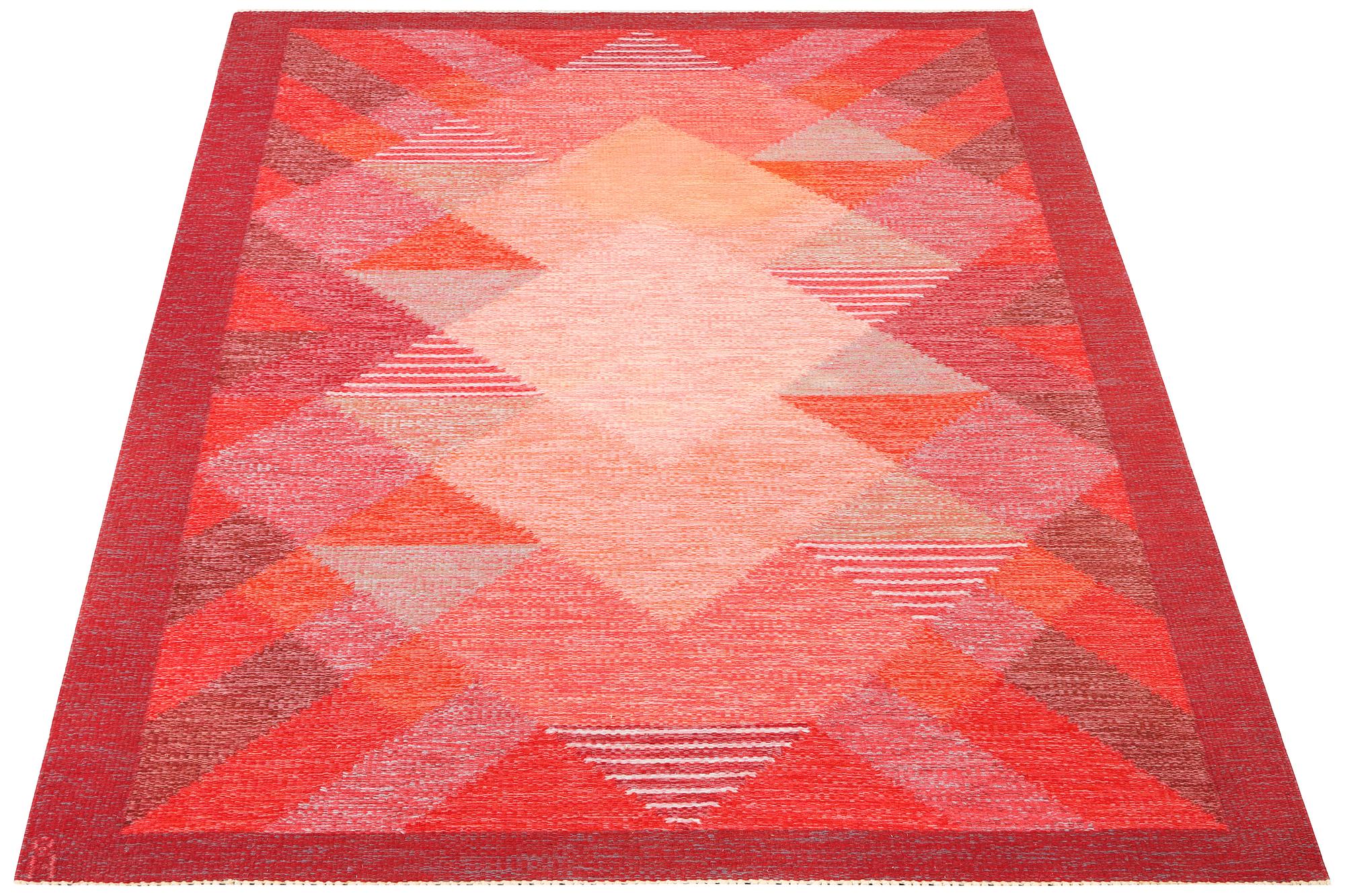 Anna-Johanna Ångström, an 'Aniara' flat weave carpet, signed, Sweden, c. 232 x 168 cm.