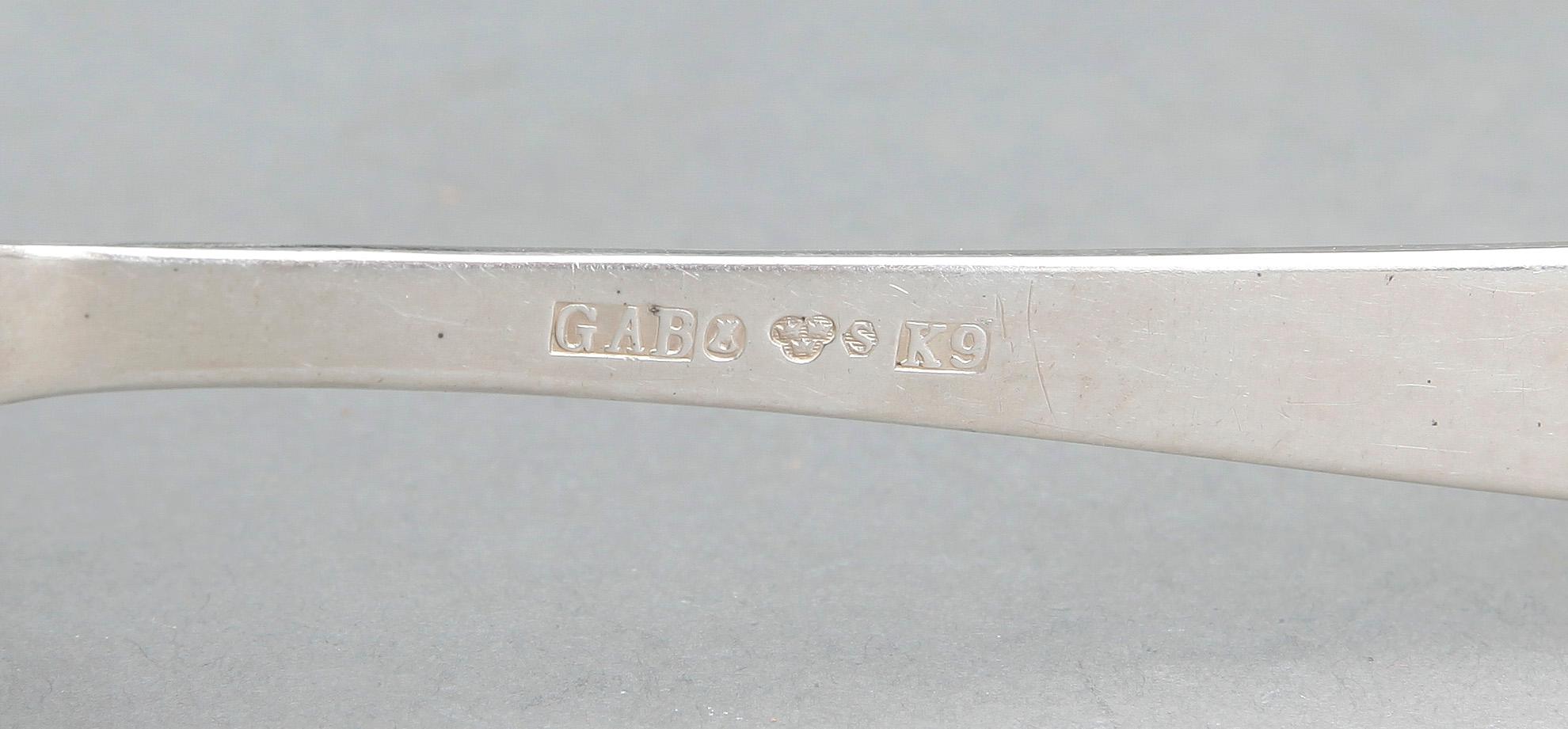 BESTICKSERVIS I SCHATULL, 93 delar, silver, Rosenholm, GAB, Stockholm mest 1950-60-tal. Tot ca 2800 gram.