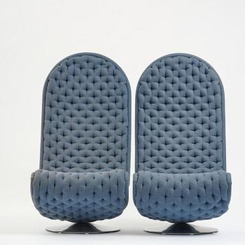 Verner Panton, fåtöljer, ett par, "System 1-2-3", Fritz Hansen, Danmark, 1970-tal.