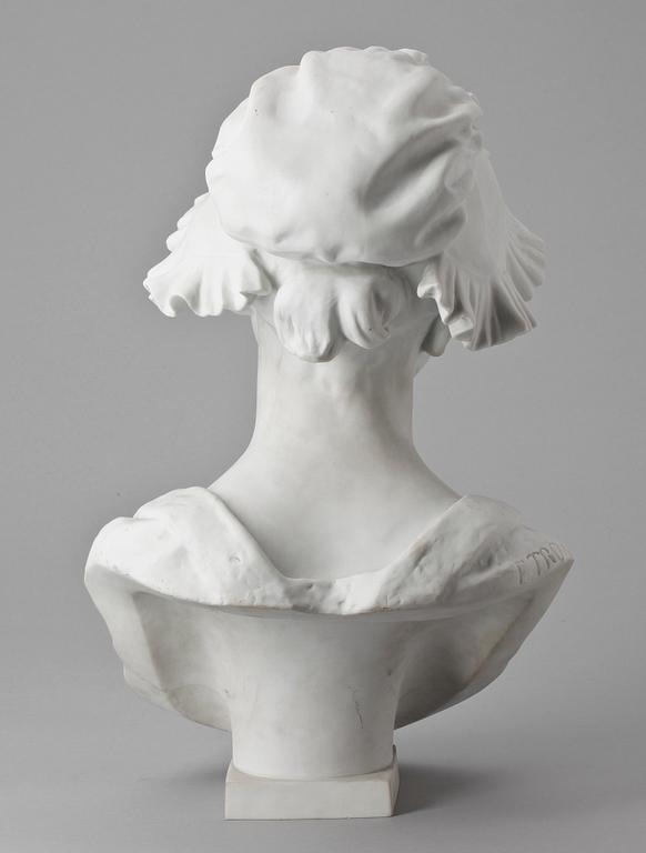 SKULPTUR, parian, 1900-talets början. Sign E Troili.