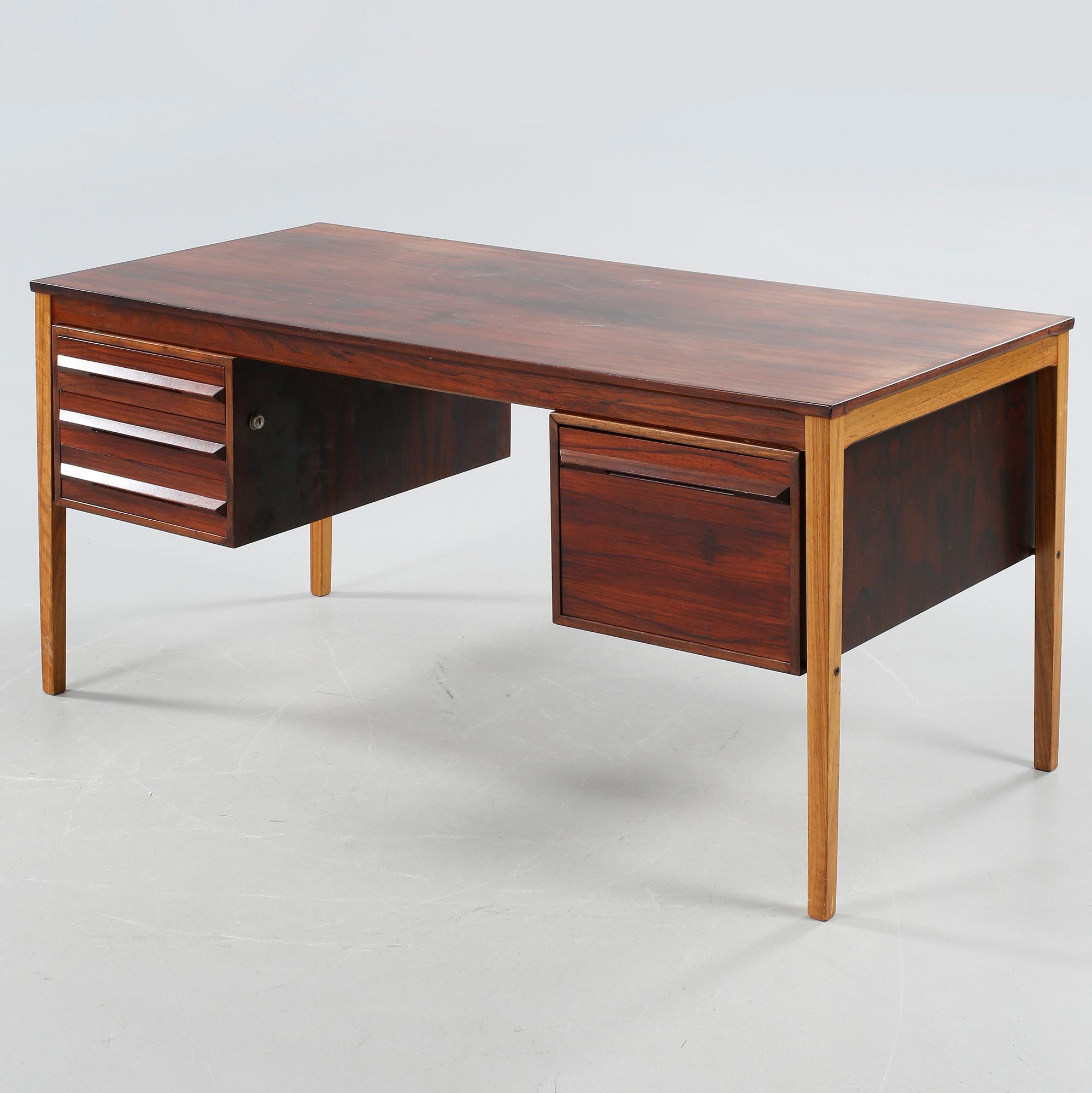 A Torbjørn Afdal, palisander desk, Bruksbo for Haug Snekkeri AS, 1960s.