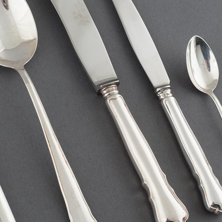 52 pieces of silver tableware from GAB in Eskilstuna, model "Chippendale", late 20th century.