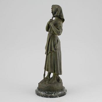 CHARLES THÉODORE PERRON, sculpture, patinated metal, signed.