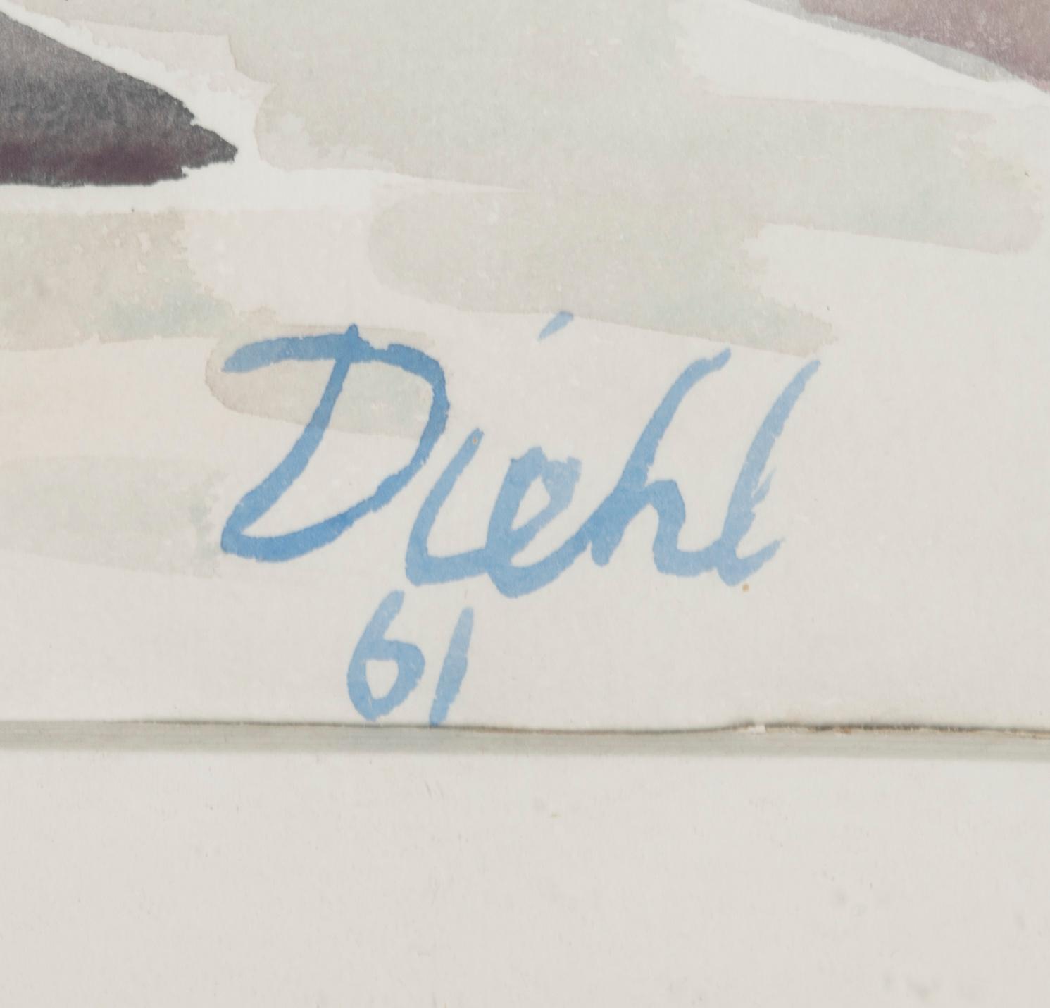 GÖSTA DIEHL, akvarell, signerad och daterad -61.