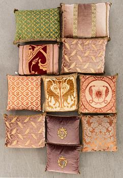 A set of 11 20th century first half pillows by Luigi Bevilaqua och Rubelli, Venice Italy.