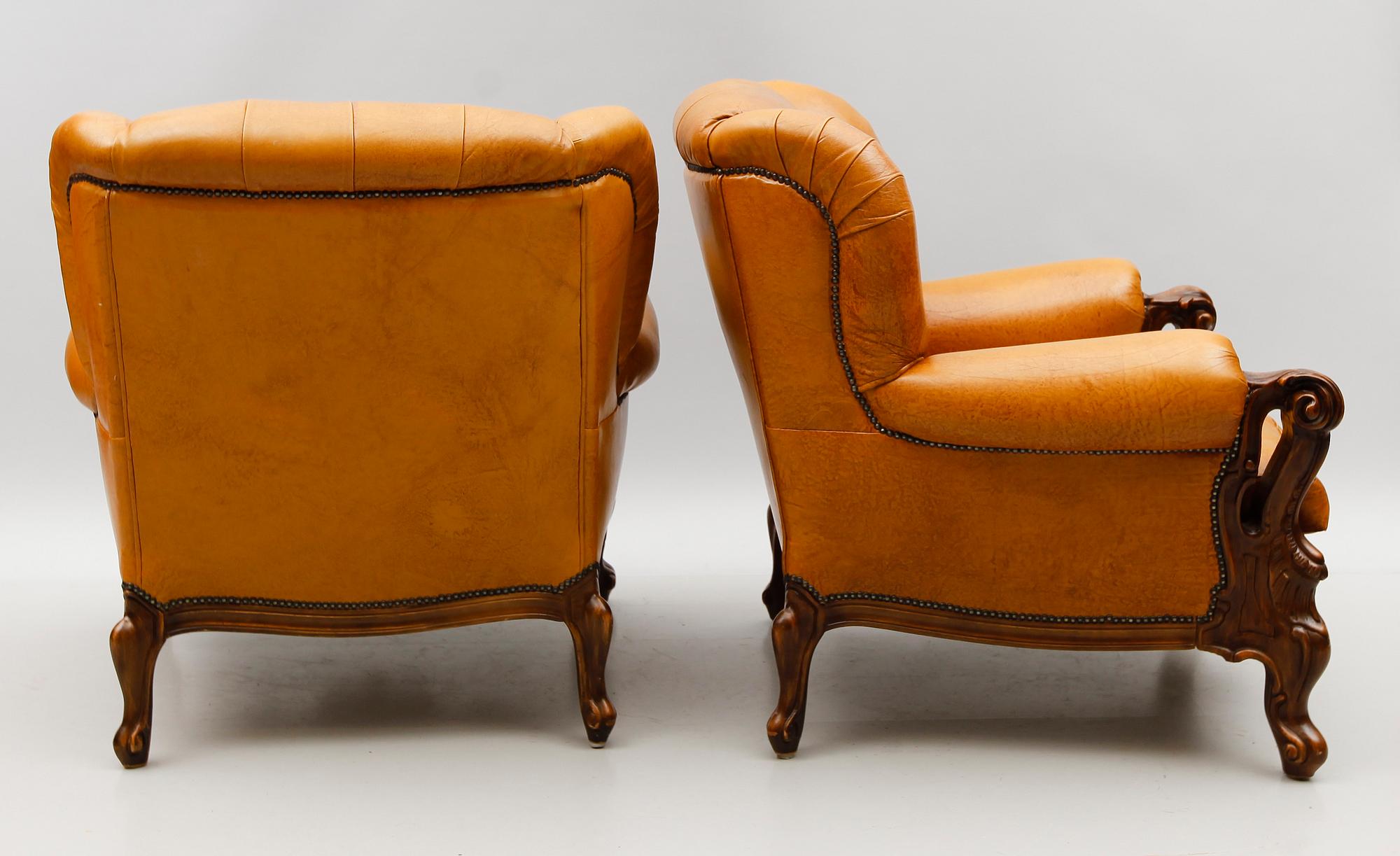 FÅTÖLJER, 1 par, 1900-talets andra hälft.