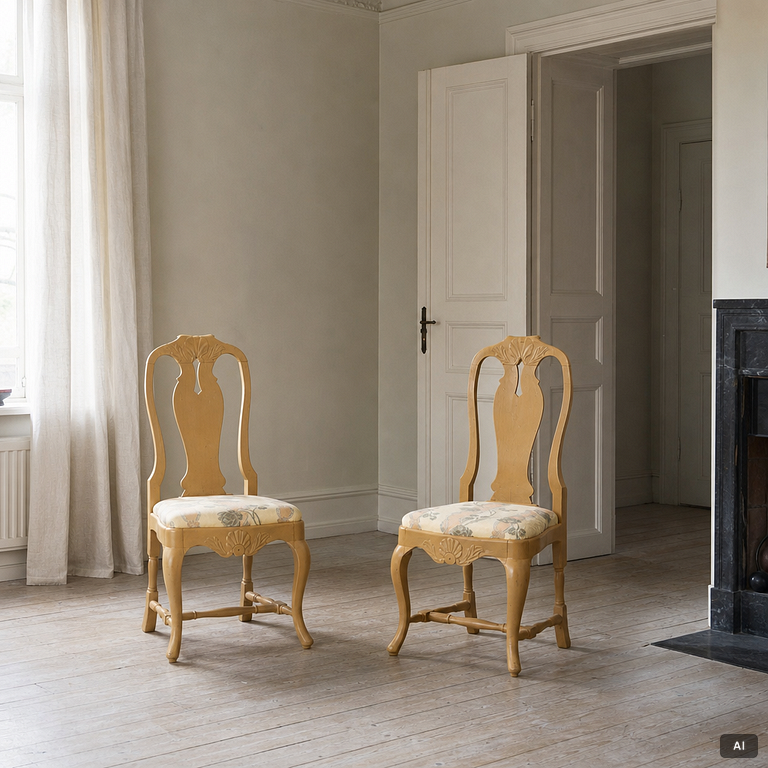 A pair of Rococo chairs, second half of the 18th century.