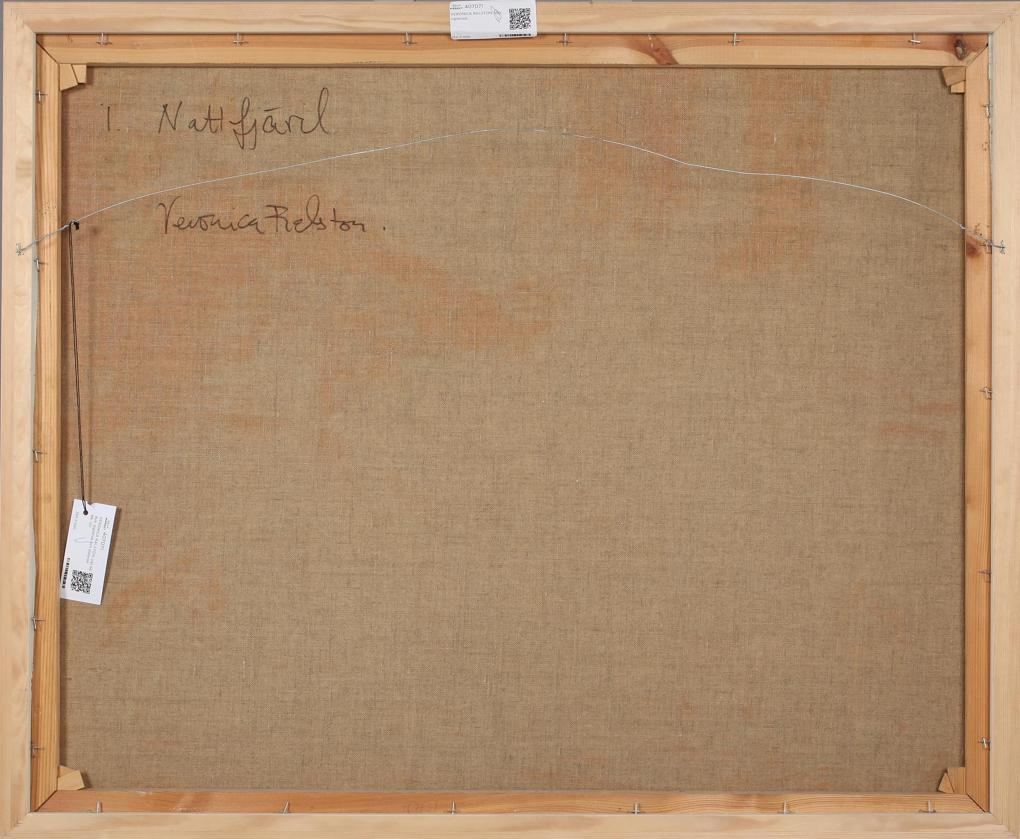 VERONICA RALSTON, olja på duk, signerad och daterad 86.