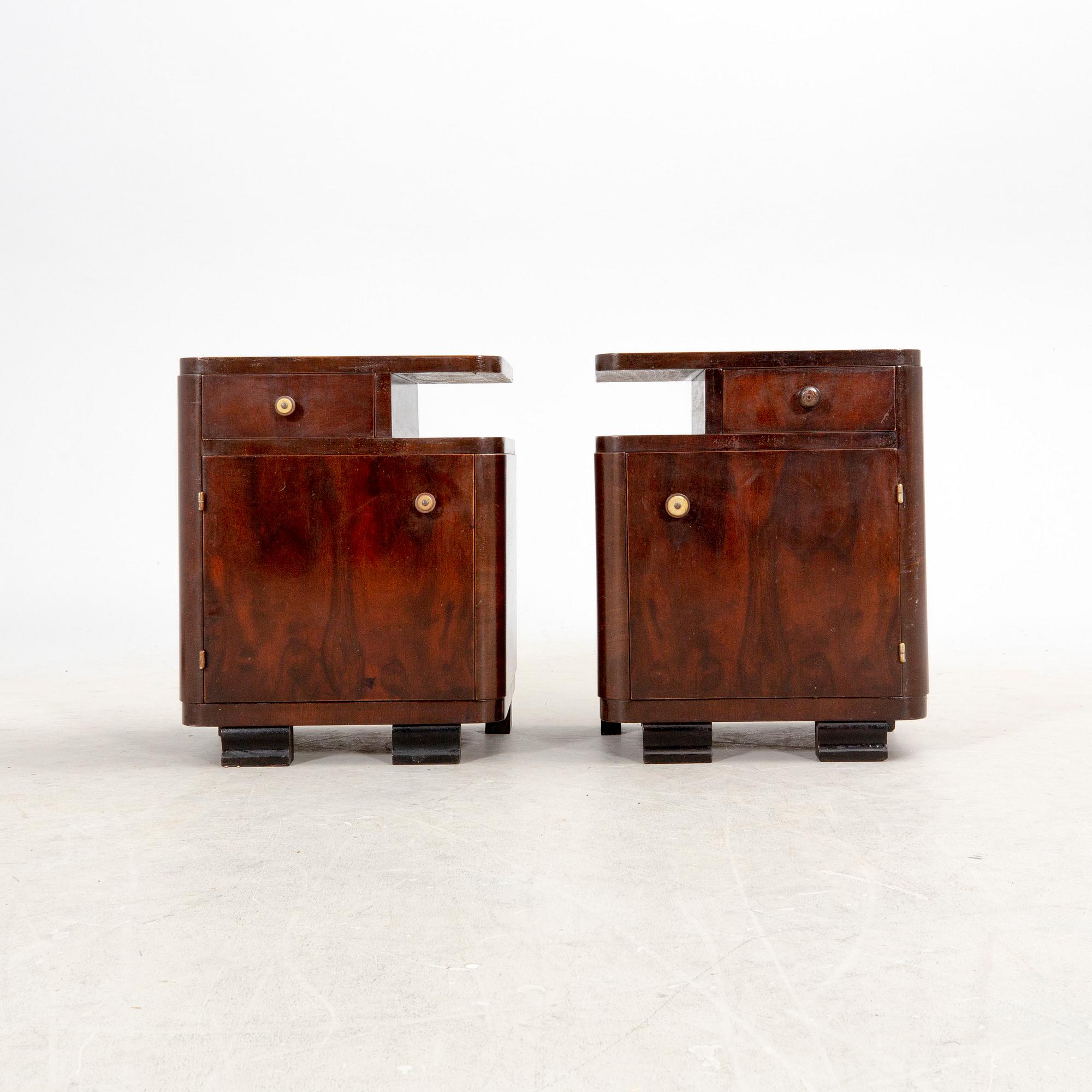 Sängbord ett par Art Deco 1900-talets första hälft.