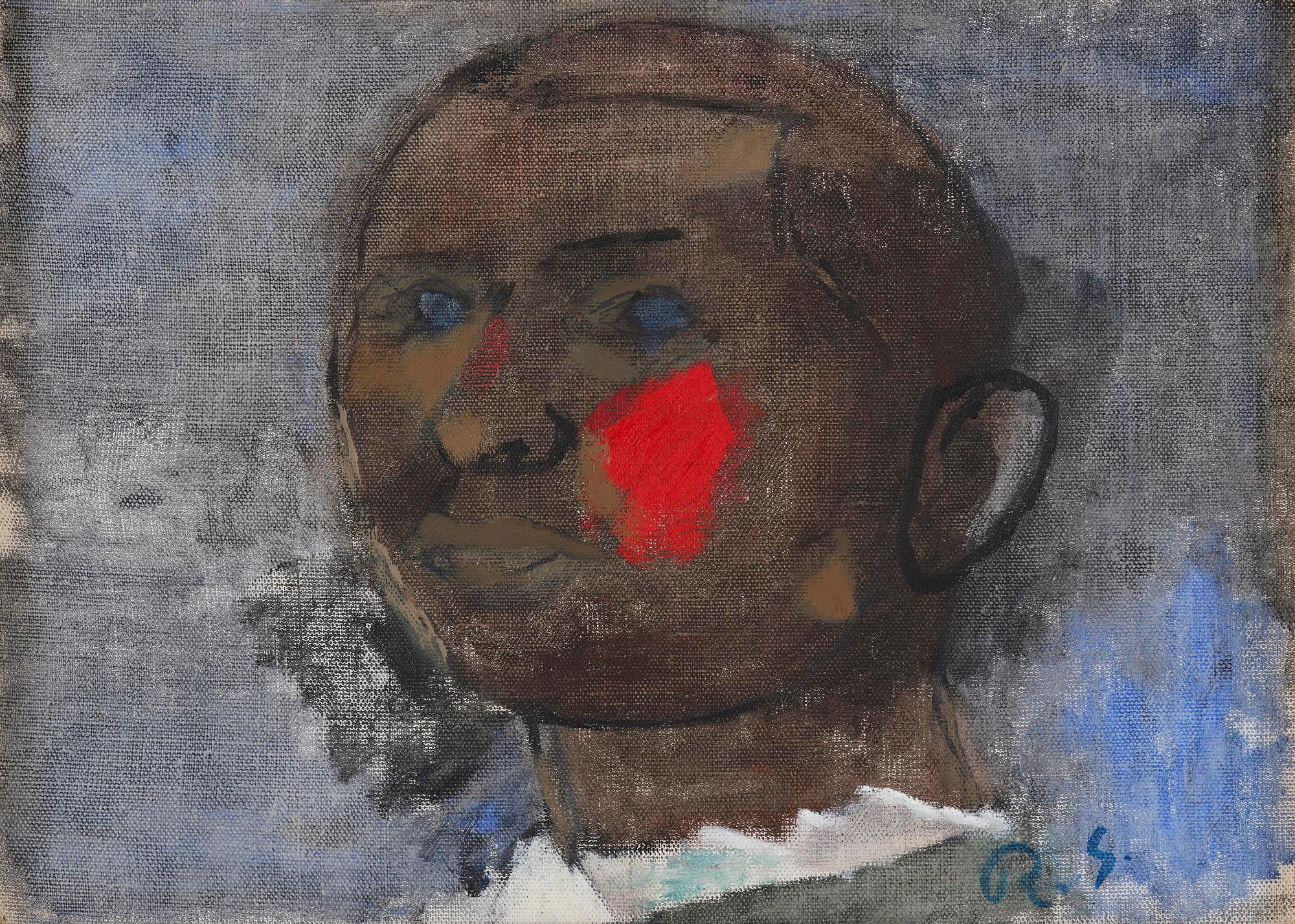 Ragnar Sandberg, Self-portrait with red spot.