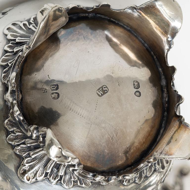 A four piece silver tea and coffee service, William Southey, London, England, 1858-59.